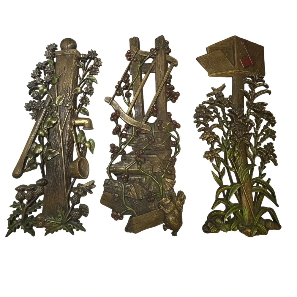 Vintage Burwood Products Co Wall Decor Set of 3 Rustic Farmhouse Scenes 17